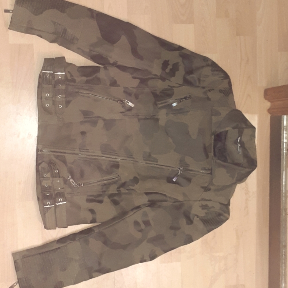 Camouflage leather jacket . Never worn.
